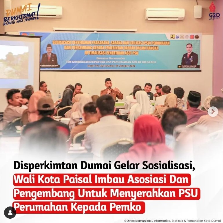 SOSIALISASI PENYERAHAN PRASARANA, SARANA DAN UTILITAS (PSU) PERUMAHAN DARI PENGEMBANG KEPADA PEMERINTAH DAERAH DALAM RANGKA OPTIMALISASI PENERTIBAN ASET PSU